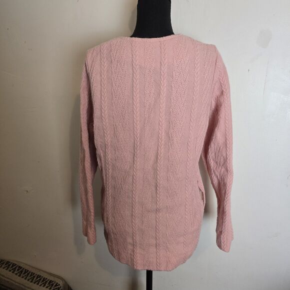 Boyne Valley Weavers Cardigan Wool Sweater Handmade Ireland Medium Full Zip Pink - Picture 5 of 9